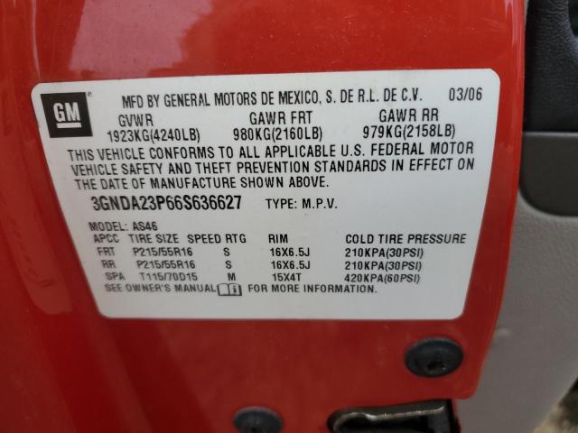 3GNDA23P66S636627 - 2006 CHEVROLET HHR LT RED photo 12