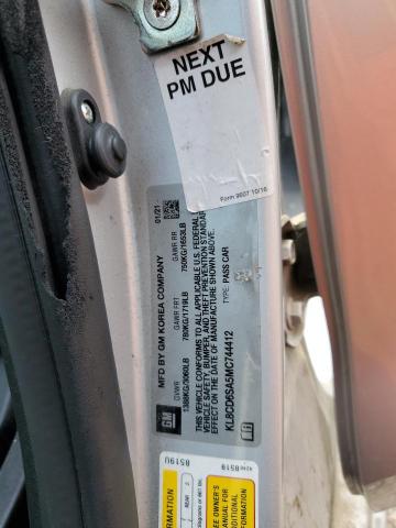 KL8CD6SA5MC744412 - 2021 CHEVROLET SPARK 1LT SILVER photo 13