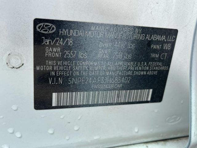 5NPE24AF3JH685402 - 2018 HYUNDAI SONATA SE WHITE photo 10