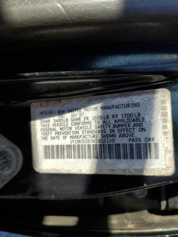 1Y1SK5283WZ412139 - 1998 CHEVROLET GEO PRIZM BASE GREEN photo 12