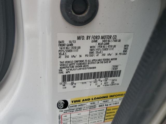 1FMJU1J51EEF09089 - 2014 FORD EXPEDITION XLT WHITE photo 13