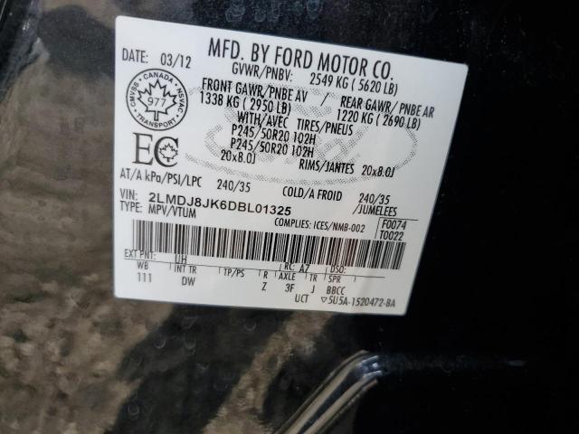 2LMDJ8JK6DBL01325 - 2013 LINCOLN MKX BLACK photo 13