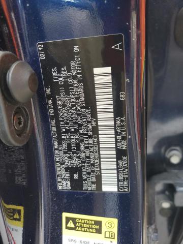 5TDZA3EH0CS024403 - 2012 TOYOTA HIGHLANDER BASE Կապույտ լուսանկար 13