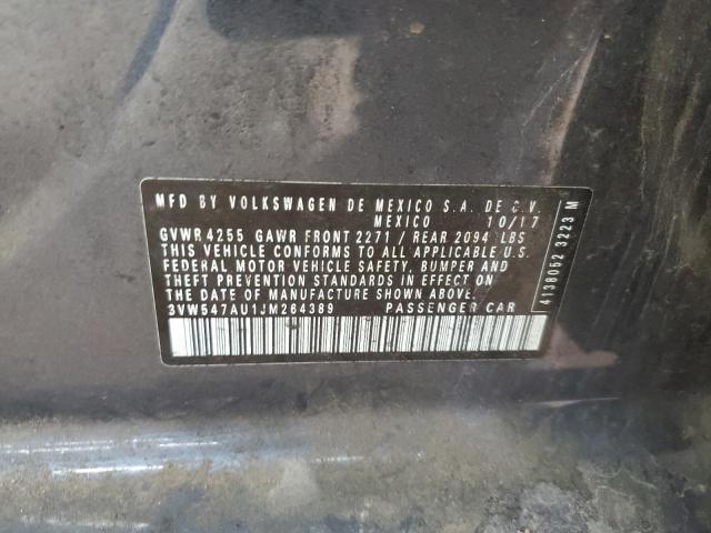 3VW547AU1JM264389 - 2018 VOLKSWAGEN GTI S ნაცრისფერი ფოტო 12