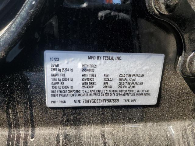7SAYGDEE4PF907889 - 2023 TESLA MODEL Y Schwarz Foto 12