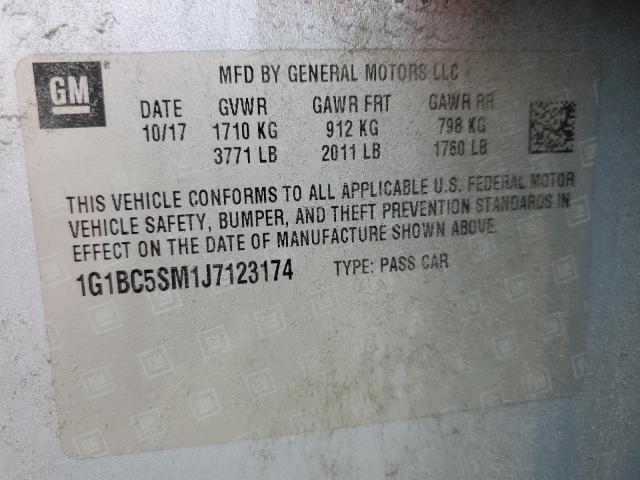 1G1BC5SM1J7123174 - 2018 CHEVROLET CRUZE LS Mavi foto 12