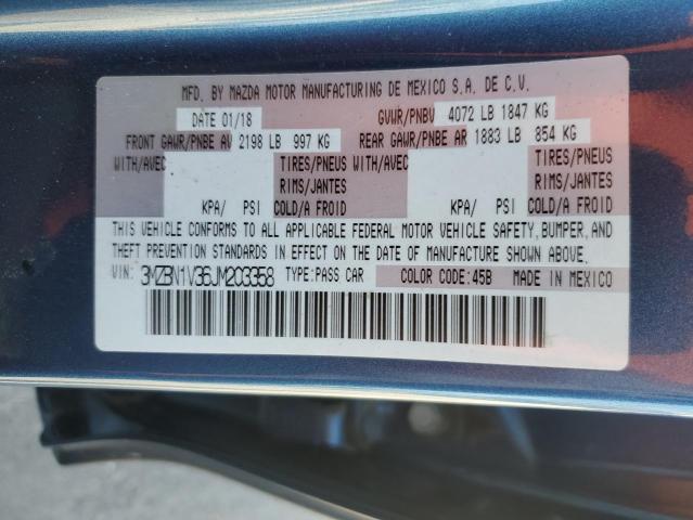 3MZBN1V36JM203358 - 2018 MAZDA 3 TOURING Mavi fotoğraf 13