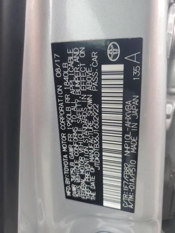 JTDKDTB36J1602922 - 2018 TOYOTA PRIUS C Күміс фото 12