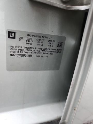 1G1ZE5ST8HF242386 - 2017 CHEVROLET MALIBU LT SILVER photo 12