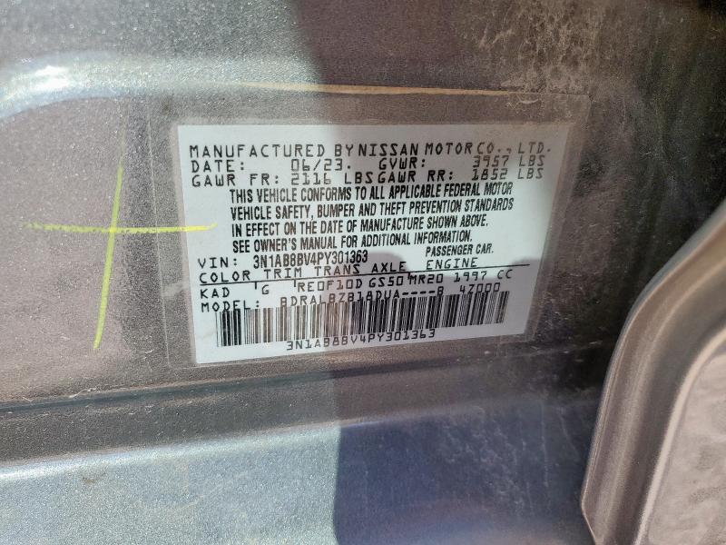 3N1AB8BV4PY301363 - 2023 NISSAN SENTRA S GRAY photo 12