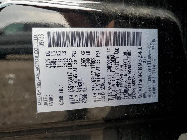 5N1BT3AB5PC893241 - 2023 NISSAN ROGUE S BLACK photo 13