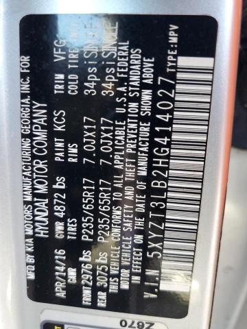 5XYZT3LB2HG414027 - 2017 HYUNDAI SANTA FE S SILVER photo 13