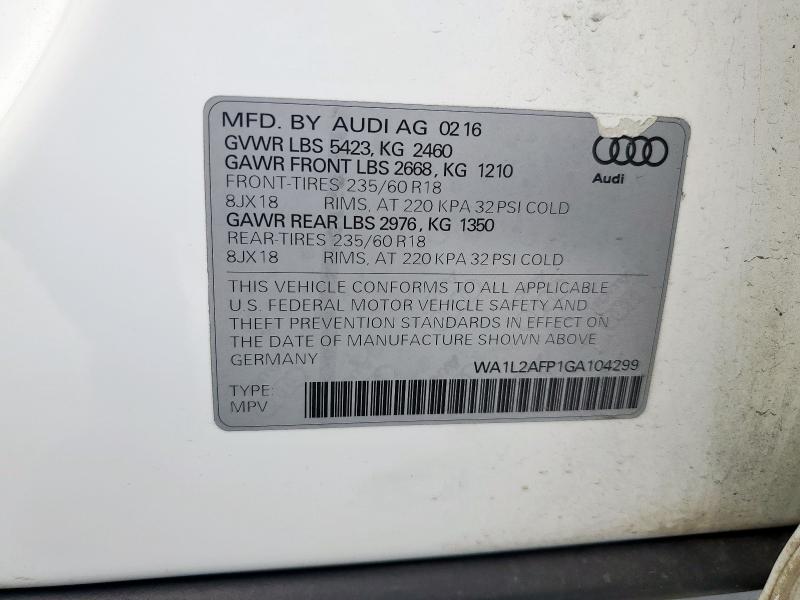 WA1L2AFP1GA104299 - 2016 AUDI Q5 PREMIUM PLUS Blanc photo 13