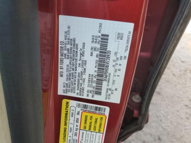 3FA6P0HD8ER128920 - 2014 FORD FUSION SE RED photo 12