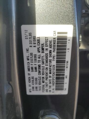 1HGCP2F37CA215526 - 2012 HONDA ACCORD LX GRAY photo 13
