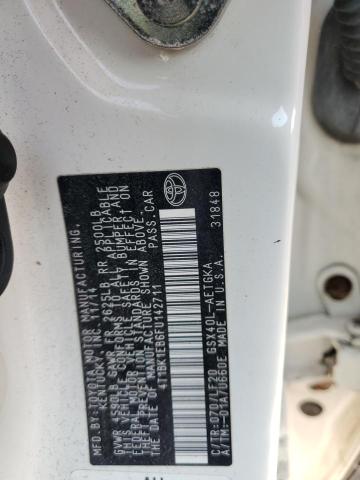 4T1BK1EB6FU142711 - 2015 TOYOTA AVALON XLE WHITE photo 12