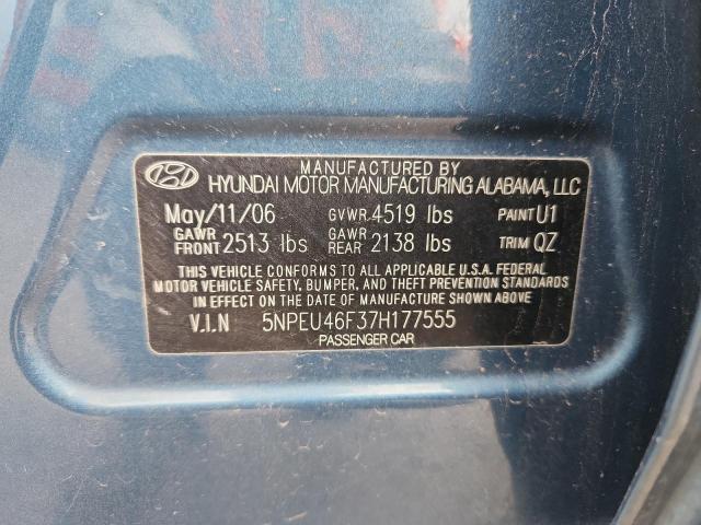 5NPEU46F37H177555 - 2007 HYUNDAI SONATA SE 青绿色 照片 12