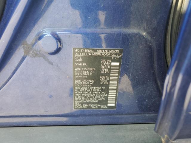 KNMAT2MV9JP522633 - 2018 NISSAN ROGUE S Синій фото 13