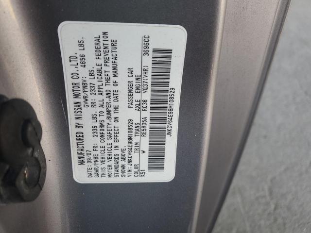 JNKCV64E98M108529 - 2008 INFINITI G37 BASE SILVER photo 12