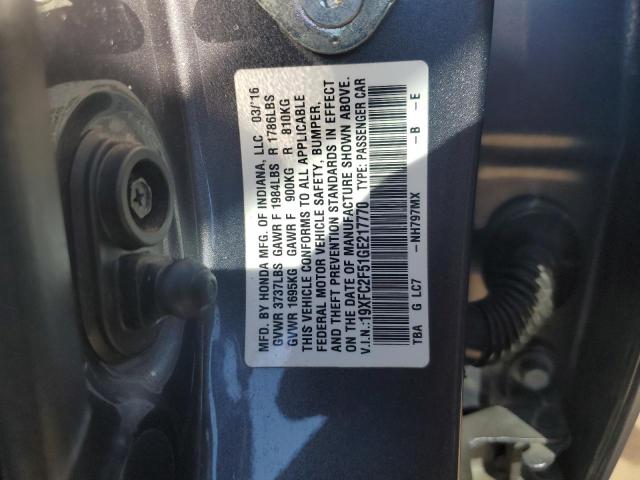 19XFC2F51GE217770 - 2016 HONDA CIVIC LX 灰色 照片 12