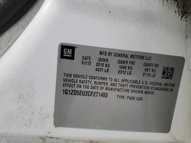 1G1ZD5EU2CF271480 - 2012 CHEVROLET MALIBU 2LT أبيض صورة 12