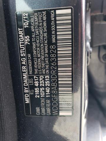 WDDGF8AB3DR263828 - 2013 MERCEDES-BENZ C 300 4MATIC GRAY photo 12