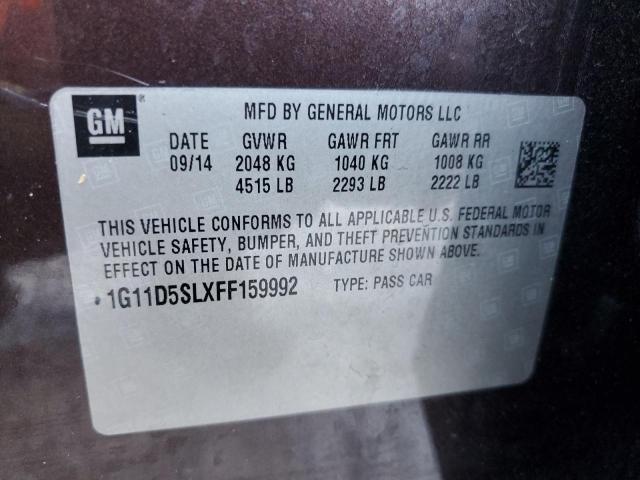 1G11D5SLXFF159992 - 2015 CHEVROLET MALIBU 2LT MAROON photo 12