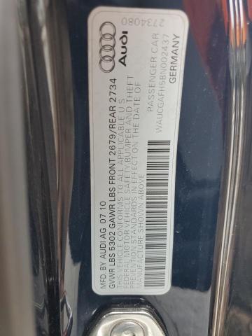 WAUCGAFH5BN002437 - 2011 AUDI S5 PREMIUM PLUS BLUE photo 12