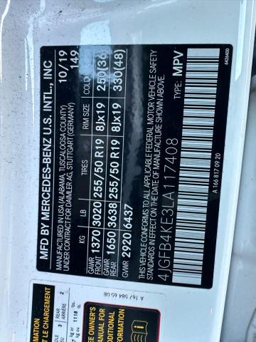 4JGFB4KE3LA117408 - 2020 MERCEDES-BENZ GLE 350 4MATIC WHITE photo 11