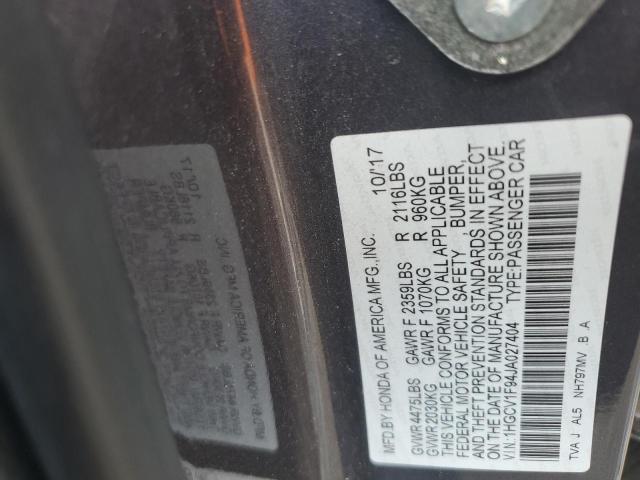 1HGCV1F94JA027404 - 2018 HONDA ACCORD TOURING Сұр фото 13