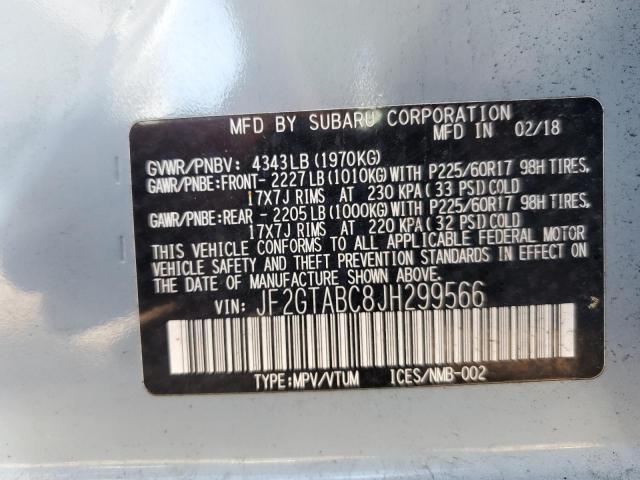 JF2GTABC8JH299566 - 2018 SUBARU CROSSTREK PREMIUM ლურჯი ფოტო 13