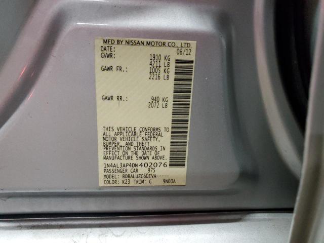 1N4AL3AP4DN402076 - 2013 NISSAN ALTIMA 2.5 银色 照片 12