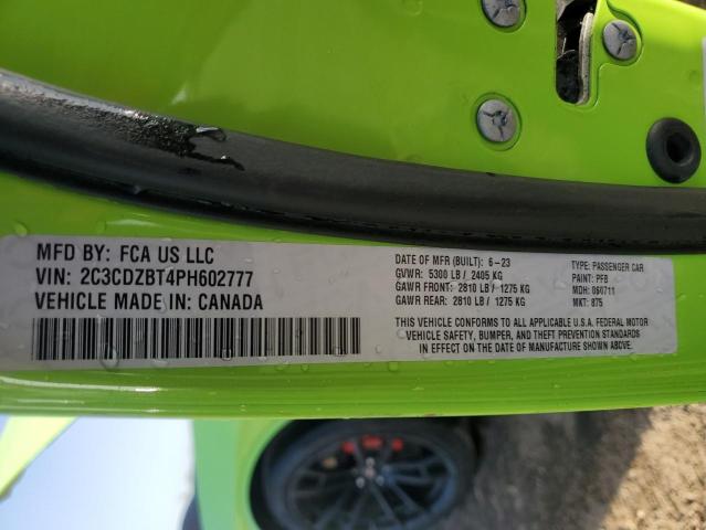 2C3CDZBT4PH602777 - 2023 DODGE CHALLENGER R/T Grün Foto 12