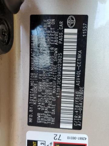 4T1BF3EK9AU023625 - 2010 TOYOTA CAMRY BASE GOLD photo 12