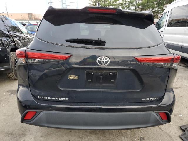 5TDGZRBH3NS570302 - 2022 TOYOTA HIGHLANDER XLE BLACK photo 6