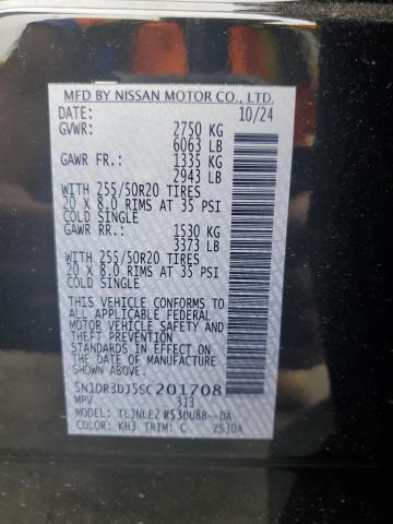 5N1DR3DJ5SC201708 - 2025 NISSAN PATHFINDER PLATINUM შავი ფოტო 13