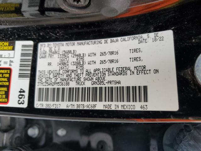 3TMCZ5AN2PM536188 - 2023 TOYOTA TACOMA DOUBLE CAB 黑色 照片 13