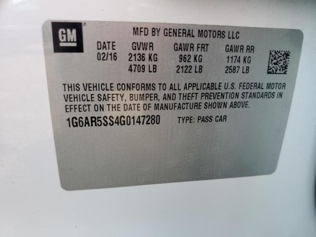 1G6AR5SS4G0147280 - 2016 CADILLAC CTS LUXURY COLLECTION Weiß Foto 12