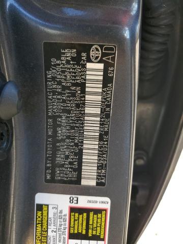 2T1BU4EE5AC467141 - 2010 TOYOTA COROLLA BASE CHARCOAL photo 12