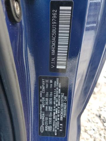 KMHCM3AC5BU197962 - 2011 HYUNDAI ACCENT GL Көк фото 13