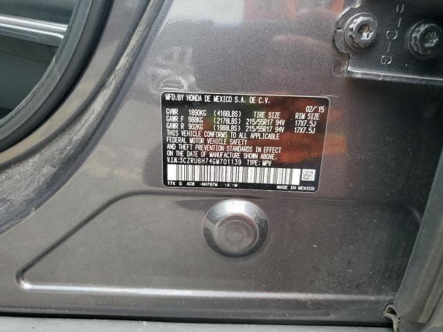 3CZRU6H74GM701139 - 2016 HONDA HR-V EXL GRAY photo 13