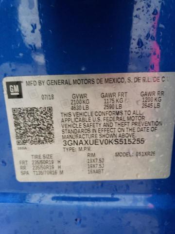 3GNAXUEV0KS515255 - 2019 CHEVROLET EQUINOX LT 蓝色 照片 13