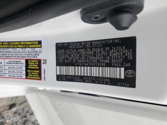 4T1G11AK1PU776296 - 2023 TOYOTA CAMRY SE NIGHT SHADE WHITE photo 12