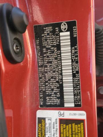 4T1BF1FK8CU515410 - 2012 TOYOTA CAMRY BASE Կարմիր լուսանկար 12