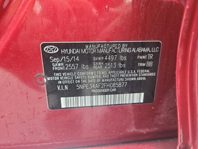 5NPE34AF2FH085877 - 2015 HYUNDAI SONATA SPORT 红色 照片 12