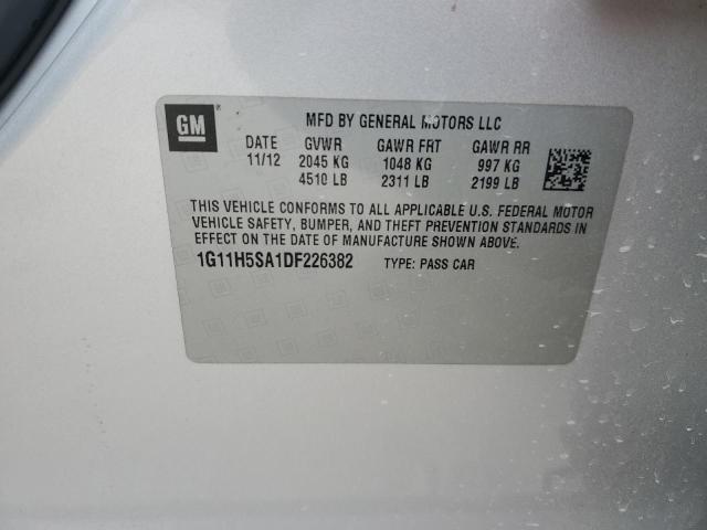 1G11H5SA1DF226382 - 2013 CHEVROLET MALIBU LTZ Күміс фото 13