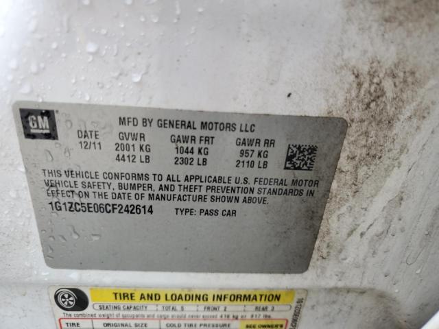 1G1ZC5E06CF242614 - 2012 CHEVROLET MALIBU 1LT WHITE photo 12