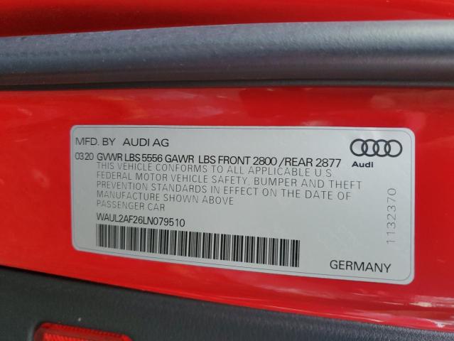 WAUL2AF26LN079510 - 2020 AUDI A6 PREMIUM PLUS Qırmızı foto 13