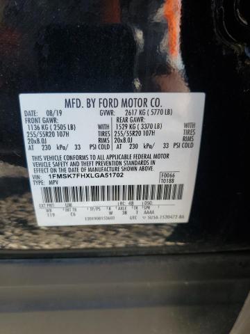 1FMSK7FHXLGA51702 - 2020 FORD EXPLORER LIMITED BLACK photo 13