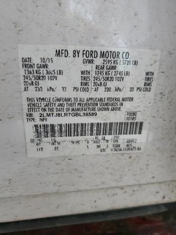 2LMTJ8LR7GBL39589 - 2016 LINCOLN MKX RESERVE WHITE photo 14